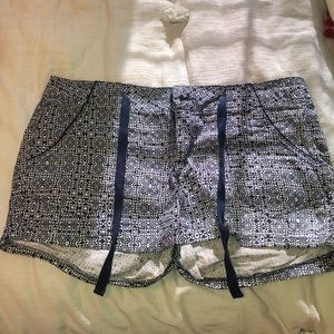 Navy Patterned Shorts